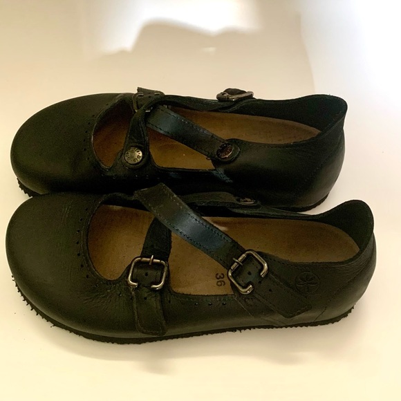 New! Bioline Blk Leather Mary Jane 36 US sz 6 6.5 Made in Italy - Picture 5 of 6